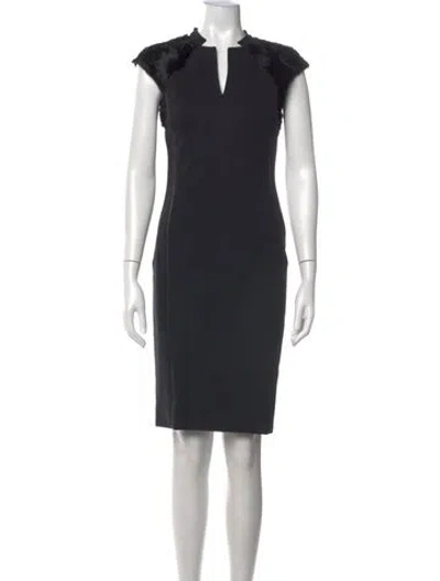 Pre-owned Max Mara V-neck Knee-length Dress In Blue
