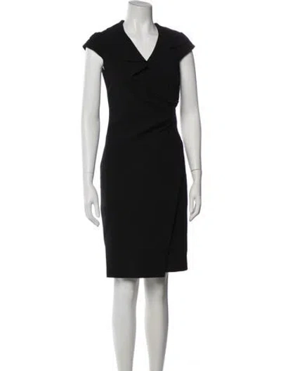 Pre-owned Max Mara V-neck Knee-length Dress In Gray