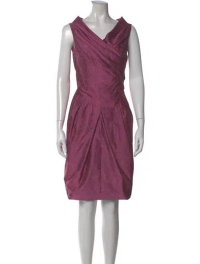 Pre-owned Max Mara V-neck Knee-length Dress In Multi