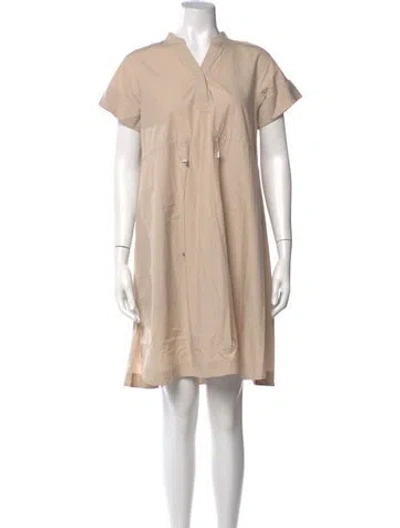 Pre-owned Max Mara V-neck Knee-length Dress In Neutral