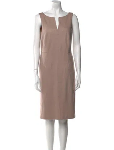 Pre-owned Max Mara V-neck Knee-length Dress In Neutral