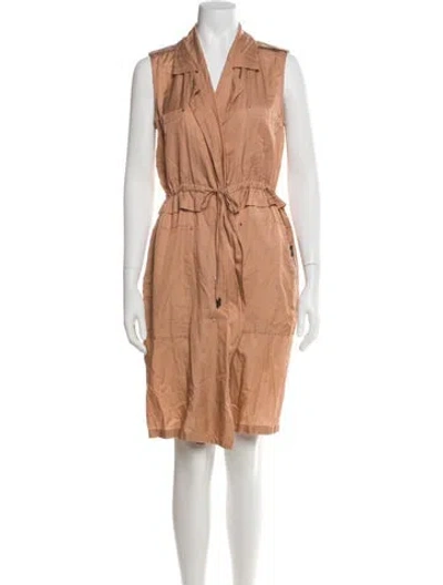 Pre-owned Max Mara V-neck Knee-length Dress In Neutral