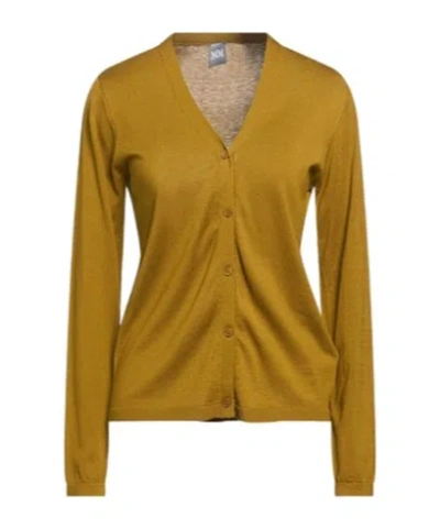 Max Mara V-neck Knitted Cardigan In Gold