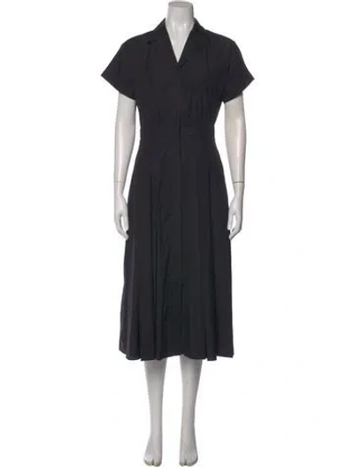 Pre-owned Max Mara V-neck Long Dress In Black