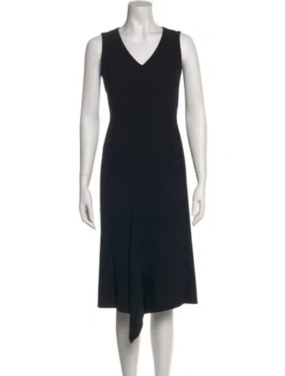 Pre-owned Max Mara V-neck Long Dress In Black