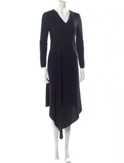 Pre-owned Max Mara V-neck Long Dress In Black