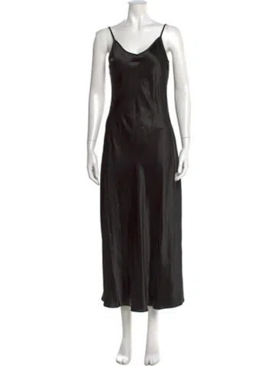 Pre-owned Max Mara V-neck Long Dress In Black