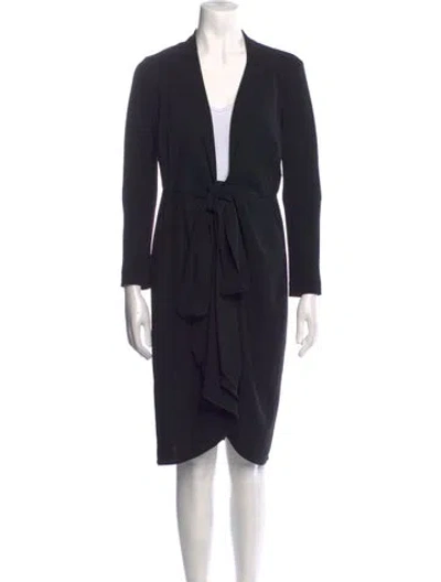 Pre-owned Max Mara V-neck Long Dress In Blue