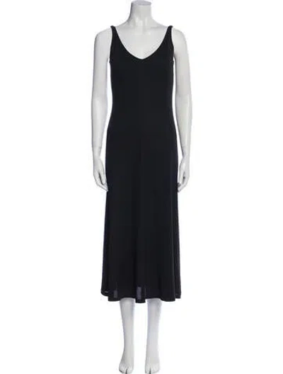 Pre-owned Max Mara V-neck Long Dress In Blue