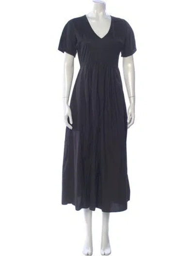 Pre-owned Max Mara V-neck Long Dress In Blue