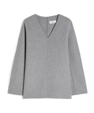 MAX MARA 'S MAX MARA V-NECK LONG-SLEEVED BLOUSE