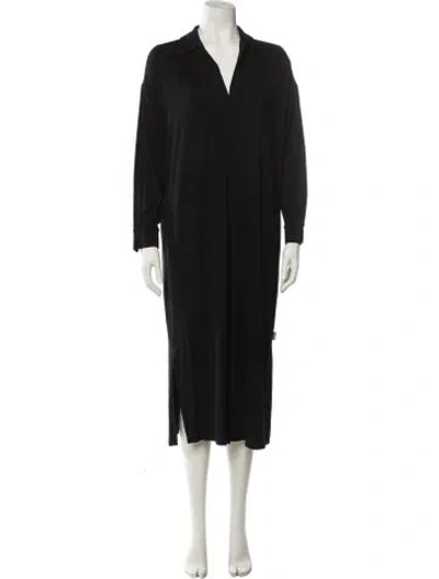 Pre-owned Max Mara V-neck Midi Length Dress In Blue