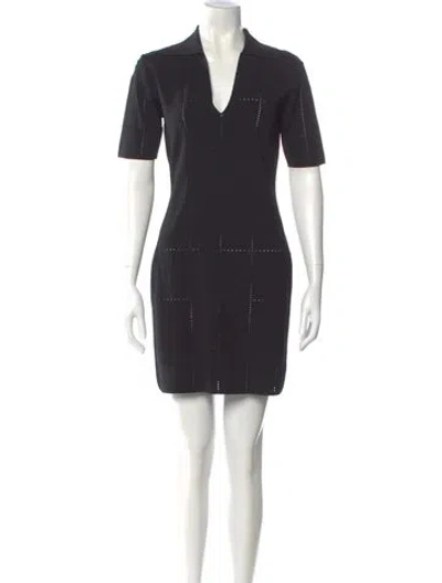 Pre-owned Max Mara V-neck Mini Dress In Black
