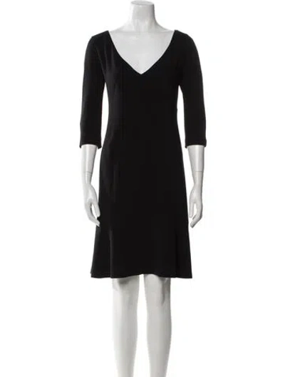 Pre-owned Max Mara V-neck Mini Dress In Black