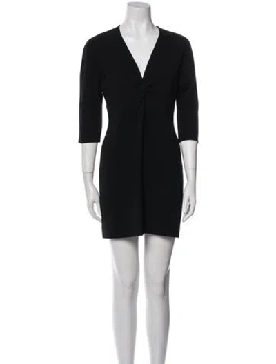 Pre-owned Max Mara V-neck Mini Dress In Black