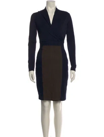 Pre-owned Max Mara V-neck Mini Dress In Black