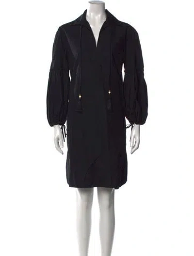 Pre-owned Max Mara V-neck Mini Dress In Black