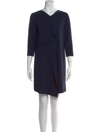 Pre-owned Max Mara V-neck Mini Dress In Blue