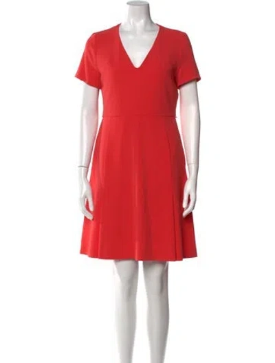 Pre-owned Max Mara V-neck Mini Dress In Orange