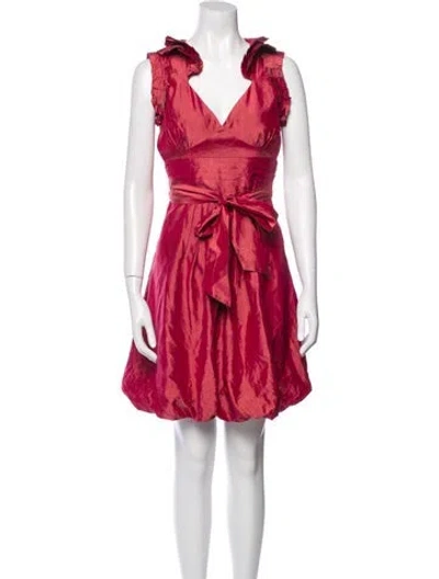 Pre-owned Max Mara V-neck Mini Dress In Pink