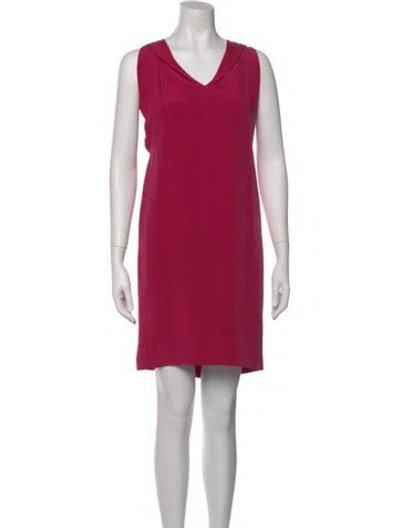 Pre-owned Max Mara V-neck Mini Dress In Pink