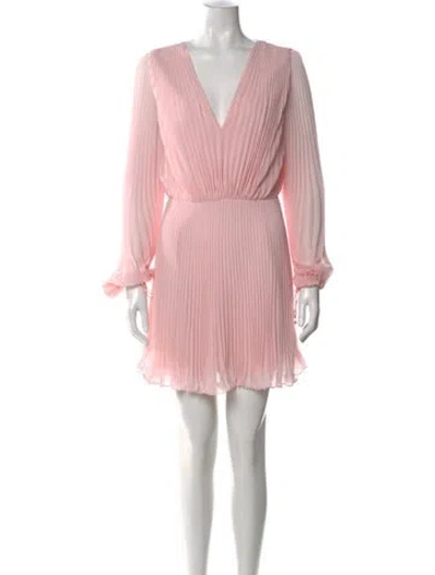 Pre-owned Max Mara V-neck Mini Dress In Pink