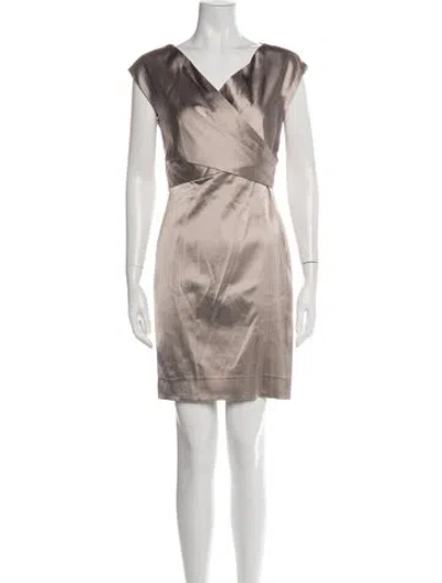 Pre-owned Max Mara V-neck Mini Dress In Pink