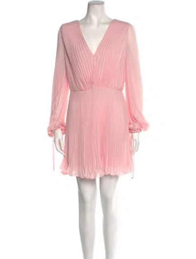 Pre-owned Max Mara V-neck Mini Dress W/ Tags In Pink