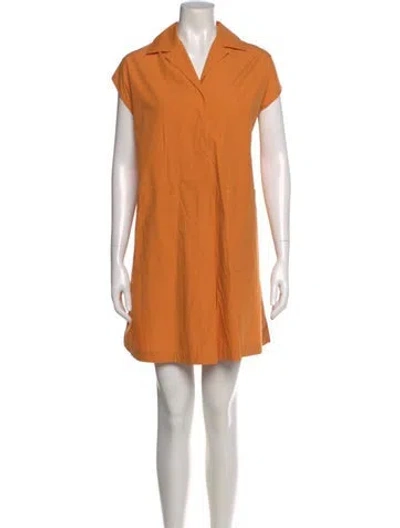 Pre-owned Max Mara V-neck Mini Dress In Yellow