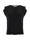 Max Mara V-neck Panel Blouse In Black