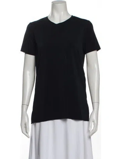 Pre-owned Max Mara V-neck Short Sleeve T-shirt In Blue