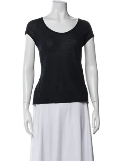 Pre-owned Max Mara V-neck Short Sleeve T-shirt In Blue