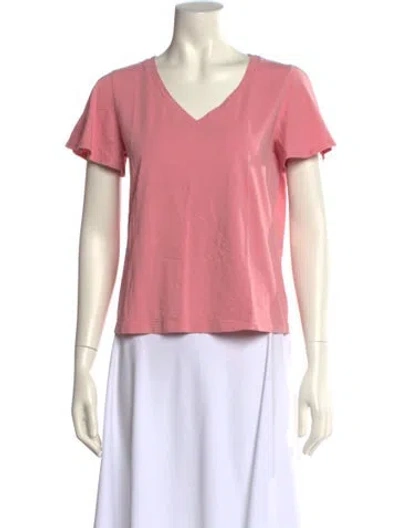 Pre-owned Max Mara V-neck Short Sleeve T-shirt In Pink