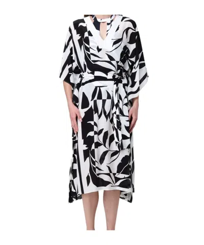 Max Mara V-neck Short-sleeved Dress In Black