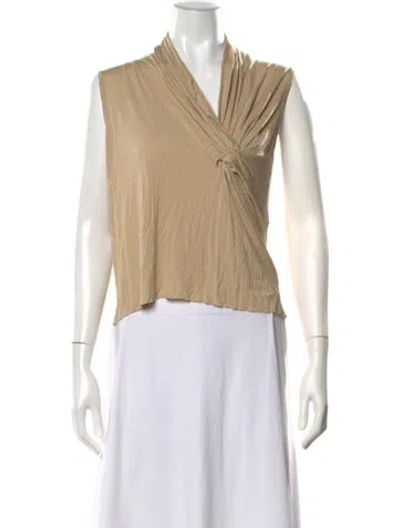Pre-owned Max Mara V-neck Sleeveless Top In Neutral
