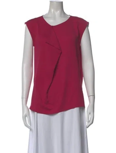Pre-owned Max Mara V-neck Sleeveless Top In Pink