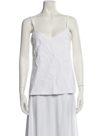 Pre-owned Max Mara V-neck Sleeveless Top In White