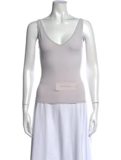 Pre-owned Max Mara V-neck Sleeveless Top In White