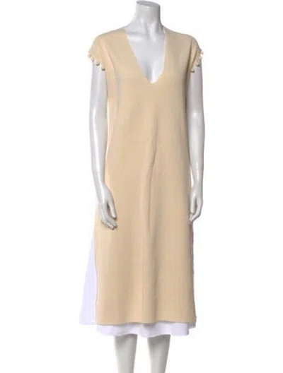 Pre-owned Max Mara V-neck Sleeveless Tunic In Neutral