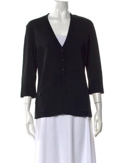 Pre-owned Max Mara V-neck Sweater In Black