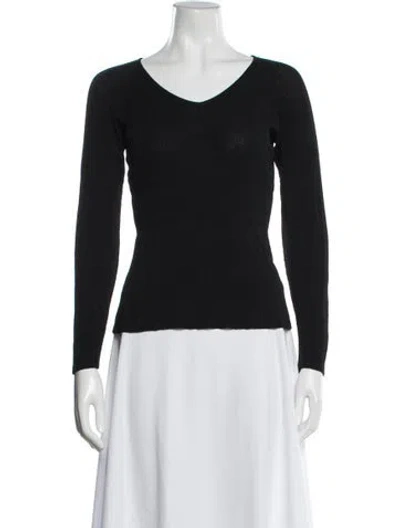 Pre-owned Max Mara V-neck Sweater In Black