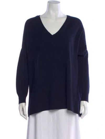 Pre-owned Max Mara V-neck Sweater In Blue