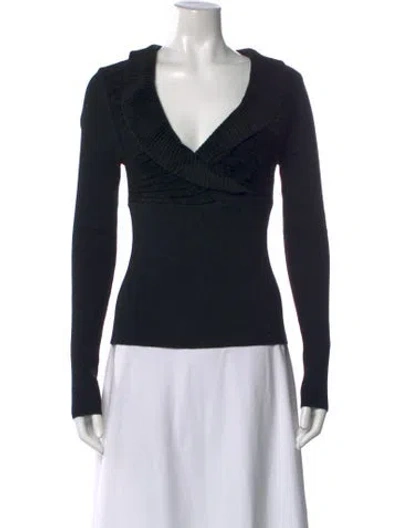 Pre-owned Max Mara V-neck Sweater In Blue