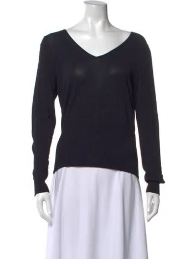 Pre-owned Max Mara V-neck Sweater In Blue