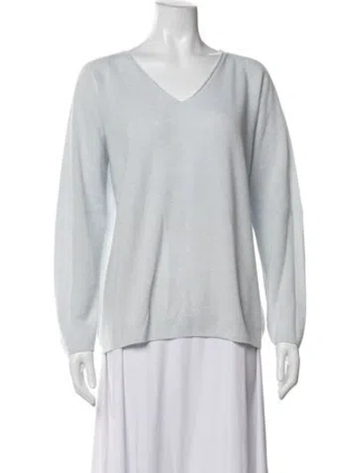 Pre-owned Max Mara V-neck Sweater In Blue