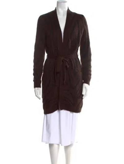 Pre-owned Max Mara V-neck Sweater In Brown
