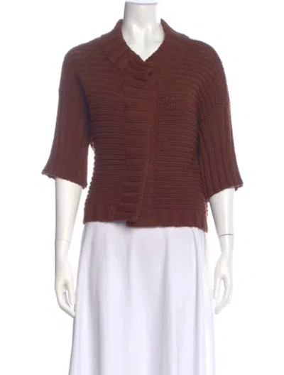 Pre-owned Max Mara V-neck Sweater In Brown