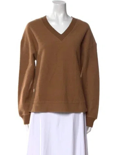 Pre-owned Max Mara V-neck Sweater In Brown