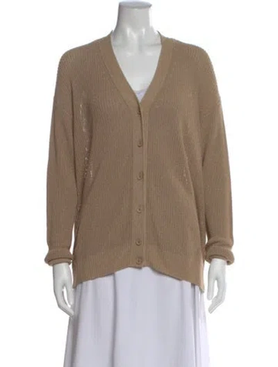 Pre-owned Max Mara V-neck Sweater In Brown
