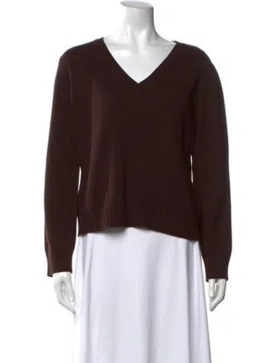 Pre-owned Max Mara V-neck Sweater In Brown
